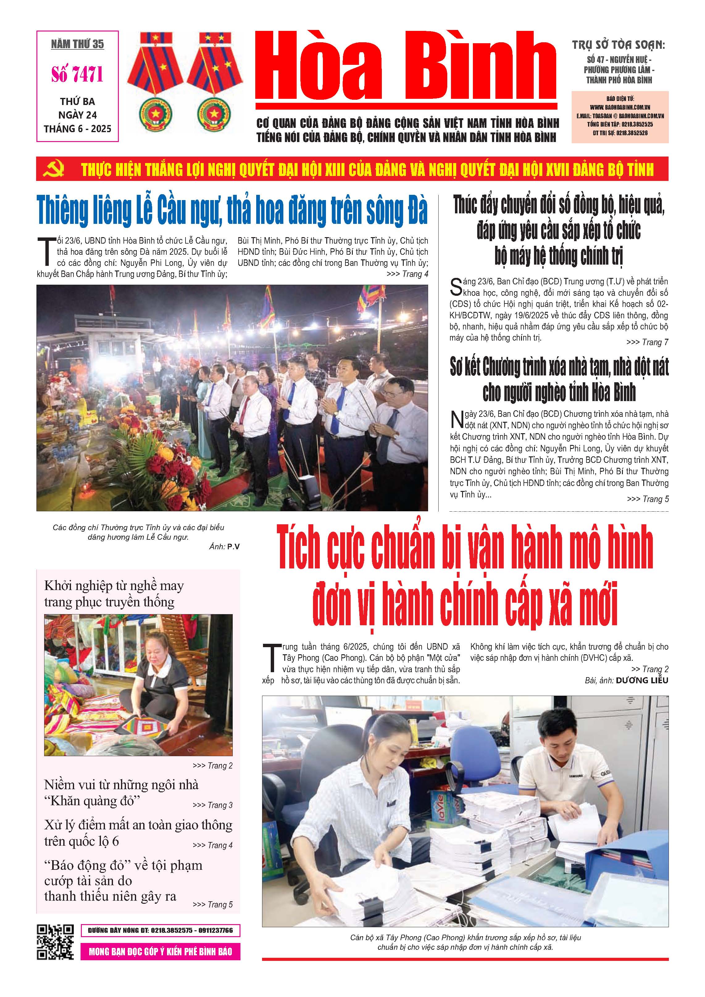 Báo Hòa Bình số 7471